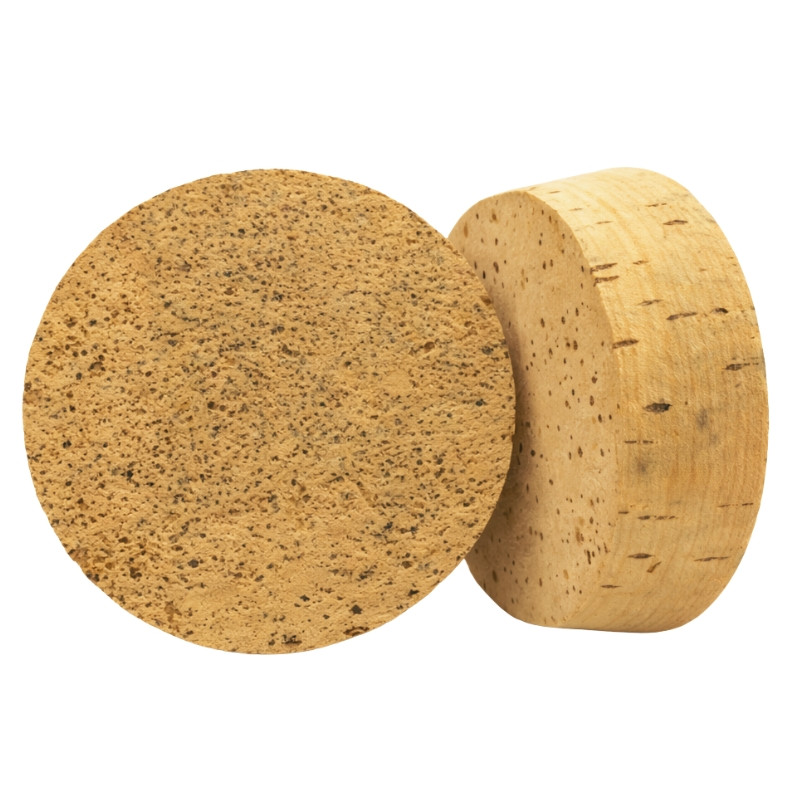 Bolsa 10 u. tapón rodaja corcho natural 100x90 mm