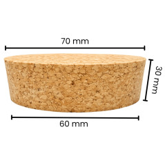 Bolsa 10 u. tapón corcho 70x60 mm