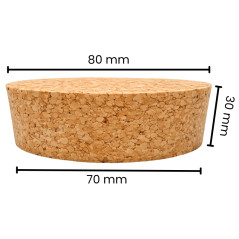 Bolsa 10 u. tapón corcho 80x70 mm