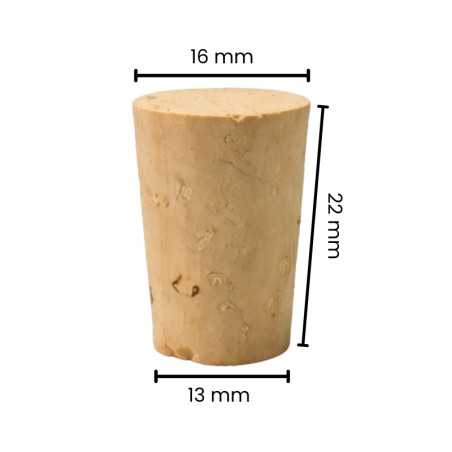 Bolsa 200 u. tapones cónicos 16x13 mm