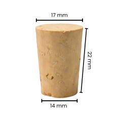 Bolsa 200 u. tapones cónicos 17x14 mm