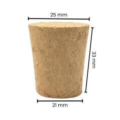 Bolsa 100 u. tapones cónicos 25x21 mm