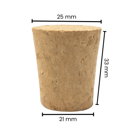 Bolsa 100 u. tapones cónicos 25x21 mm
