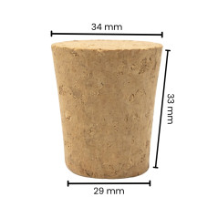 Bolsa 50 u. tapones cónicos 34x29 mm