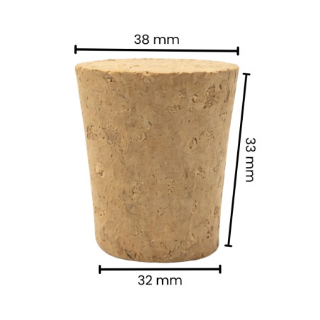Bolsa 50 u. tapones cónicos 38x32 mm