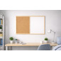 Pizarra combi corcho/magnética blanca 60x40 cm